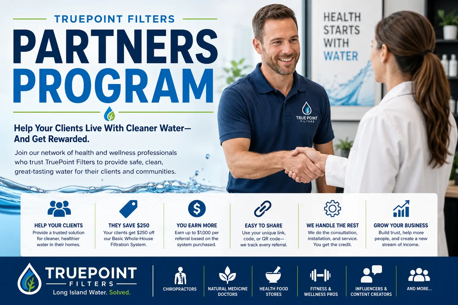 True Point Filters Partners referral program for health and wellness professionals